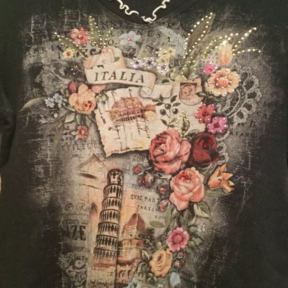 Y2K graphic lettuce hem tee - Picture 2 of 7